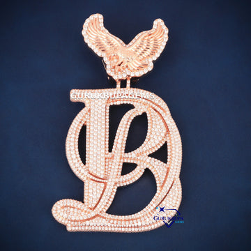 Stylish Eagle Letter Pendant VVS Diamond Custom Made - Gurukrupa-Gems