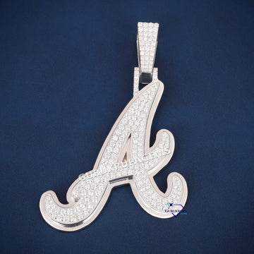 Stylish Initial Letter VVS Passed Diamond Tester Pendant - Gurukrupa-Gems