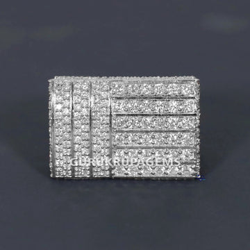Stylish and elegant 14 kt white gold lab grown diamond hip hop ring for men to wear at party or wedding Gurukrupa-Gems