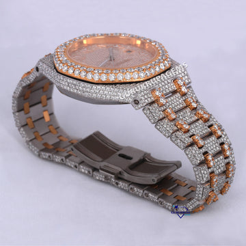 Stylish lab grown hip hop diamond watch with arabic numerals crafted with vvs clarity diamonds Gurukrupa-Gems