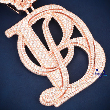 Stylish letter pendant VVS diamond custom made - Gurukrupa-Gems