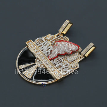 Stylishly crafted hip hop diamond 14 kt gold lab grown diamond pendant for unisex wore at any function-Gurukrupa-Gems