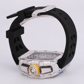 Take a look at our unique mechanical moissanite diamond watch with vvs clarity diamonds-Gurukrupa-Gems