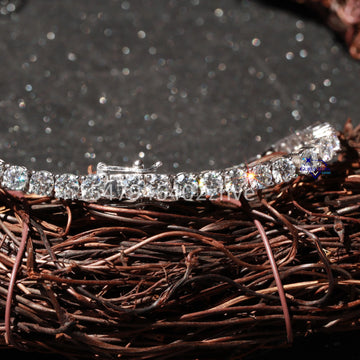 Tennis Bracelet design in 14kt white gold round cut diamonds for women Gurukrupa-Gems
