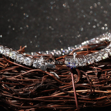 Tennis Bracelet design in 14kt white gold round cut diamonds for women Gurukrupa-Gems