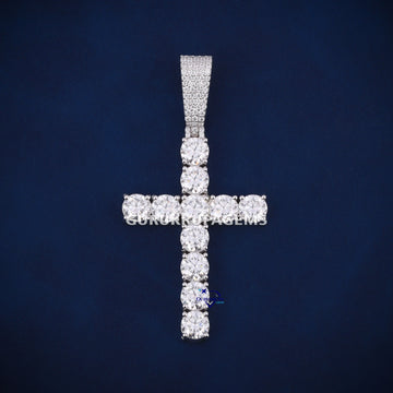 Tennis cross hip hop diamond pendant d color vvs clarity Gurukrupa-Gems