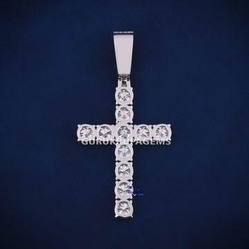 Tennis cross hip hop diamond pendant d color vvs clarity Gurukrupa-Gems