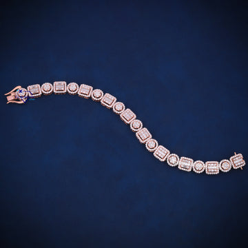 This hip hop baguette and round cut diamond bracelet for unisex Gurukrupa-Gems