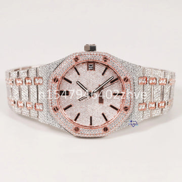 This iced out stainless steel hiphop watch is a sleek and attractive accessory with moissanite diamond-Gurukrupa-Gems