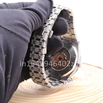 This watch features a Swiss movement and is crafted with moissanite diamonds showcasing latest design