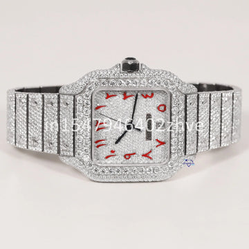 This watch is crafted with flawless moissanite diamonds and features Arabic numerals-Gurukrupa-Gems