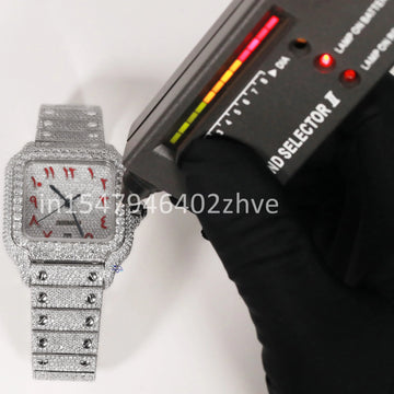 This watch is crafted with flawless moissanite diamonds and features Arabic numerals-Gurukrupa-Gems