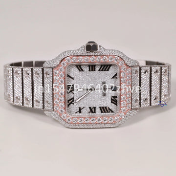 This watch is crafted with flawless moissanite diamonds and features Roman numerals-Gurukrupa-Gems