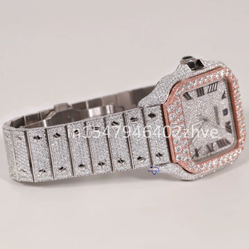 This watch is crafted with flawless moissanite diamonds and features Roman numerals-Gurukrupa-Gems
