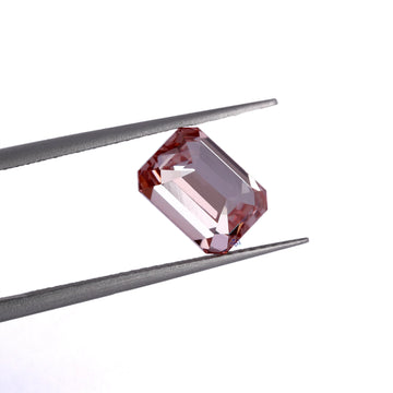 Top seller emerald cut brownish pink color boasting vvs clarity diamonds-Gurukrupa-Gems
