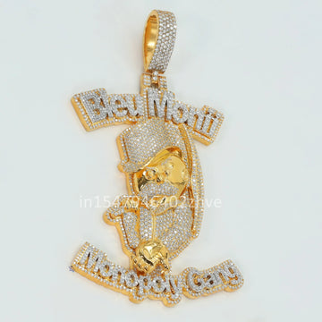 Trending rappers swaggering heavy hip hop 14 KT lab grown diamond pendant for mens with VVS clarity