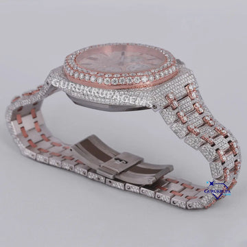 Trendy mens moissanite chronograph diamond watch collection with vvs clarity diamonds Gurukrupa-Gems