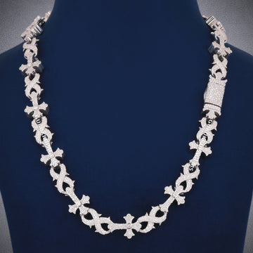 Two Tone Diamond Cuban Link Chain Necklace 22 Inch 15mm Iced Out for Mens and Womens Gurukrupa-Gems