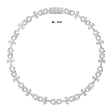 Two Tone Diamond Cuban Link Chain Necklace 22 Inch 15mm Iced Out for Mens and Womens Gurukrupa-Gems