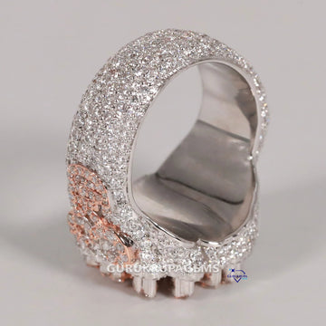 Two Tone Hip Hop Diamond Ring For Birthday Gift Luxury Diamond Ring For Party Wear Gurukrupa-Gems