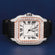 Two Tone Rose & Silver Fully Iced Out Diamond Watch with Roman Dial VVS Clarity Gurukrupa-Gems