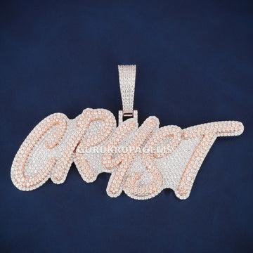 Personalized name letter two tone diamond vvs pendant Gurukrupa-Gems
