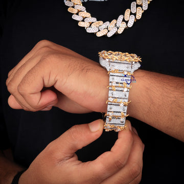 Two Tone Trending Thorny Watch and Cuban Chain Gurukrupa-Gems