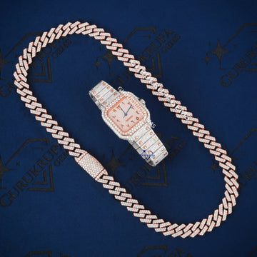 Two Tone Trending Thorny Watch and Cuban Chain (Copy) Gurukrupa-Gems
