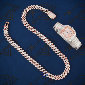 Two Tone Trending Thorny Watch and Cuban Chain (Copy) Gurukrupa-Gems