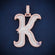 Two tone custom letter K hip hop diamond pendant Gurukrupa-Gems