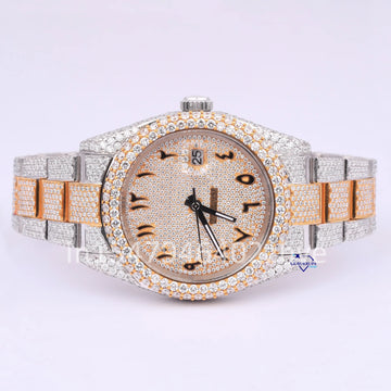 Two tone hip hop diamond watch for men women
