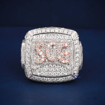 Two toned custom letter diamond ring VVS grade Gurukrupa-Gems