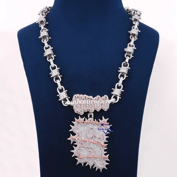 Unique Design Custom Made Diamond Chain With Pendant Gurukrupa-Gems