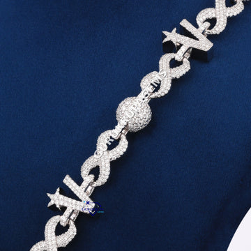 Unique Diamond Jewelry For Men Party Wear In 14KT White Gold Small Round Cut Diamond Gurukrupa-Gems