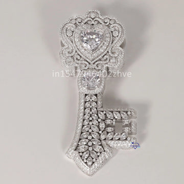 Unique Diamond Pendant Collection in 14 kt lab grown diamonds intricated with Cushion pear round and heart shape daimonds-Gurukrupa-Gems