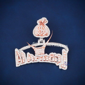 Unique custom charm letter pendant passed diamond tester - Gurukrupa-Gems