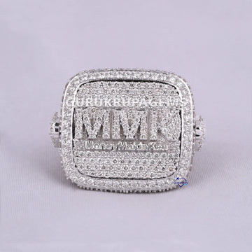 Unleash your jewelry game with our 14 kt white gold lab diamond hiphop ring with vvs clarity Gurukrupa-Gems