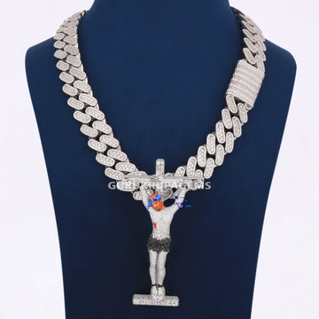 VVS Clarity Round And Baguette Cut Diamond Chain With Pendant In 14KT Gold Gurukrupa-Gems
