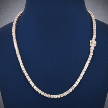VVS Diamond Tennis Chain 20 Inch 5 mm White Gold Iced Out Urban Royal Jewelry Gurukrupa-Gems