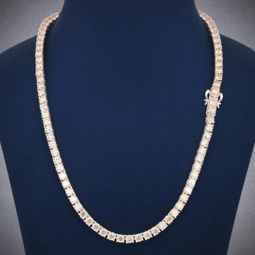 24 Inch 4mm Rose Gold Diamond Tennis Chain Necklace Celestial Ice Collection Gurukrupa-Gems