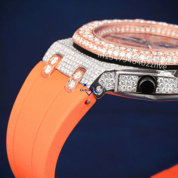 VVS clarity hip hop orange belt diamond watch Gurukrupa-Gems