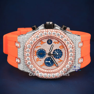VVS clarity hip hop orange belt diamond watch Gurukrupa-Gems