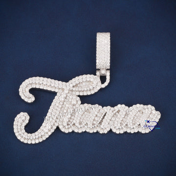 Name letter pendant VVS iced out diamond charm
