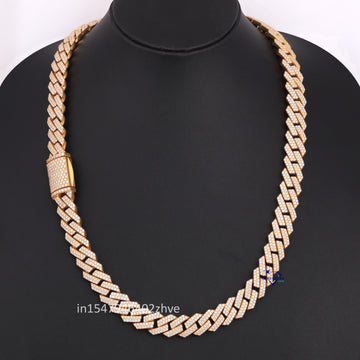 20 inch 20 mm custom made yellow diamond cuban chain for men women