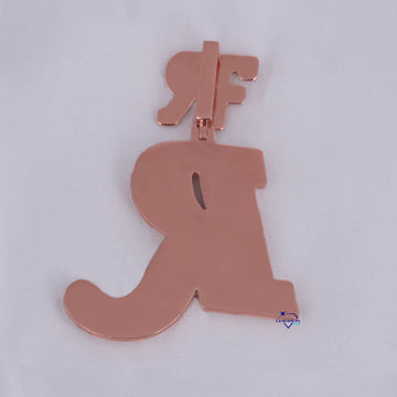 Customized trending initial letter pendant crafted in 14kt rose gold with labgrown diamonds