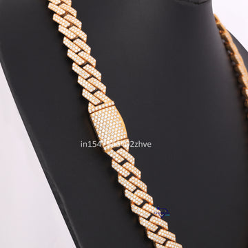 20 inch 20 mm custom made yellow diamond cuban chain for men women