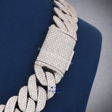 22 inch 22 mm heavy full white diamond cuban chain