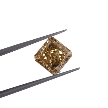 Vivid yellow Square radiant 2.90 ct lab grown loose diamond with vvs clarity-Gurukrupa-Gems