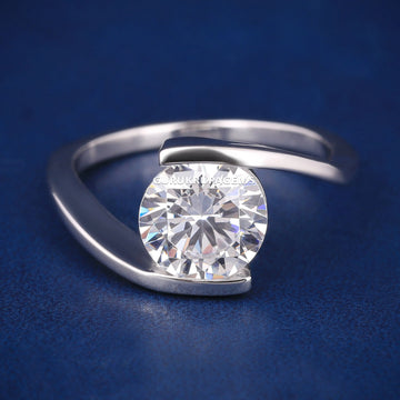 Wedding solitaire round 1.60ct diamond ring Gurukrupa-Gems