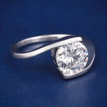 Wedding solitaire round 1.60ct diamond ring Gurukrupa-Gems